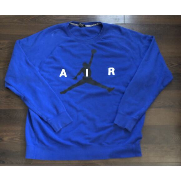 VTG NIKE Air Jordan Jumpman Pullover Mens Sz XXL Royal Blue Crewneck Butter Soft - Picture 1 of 12